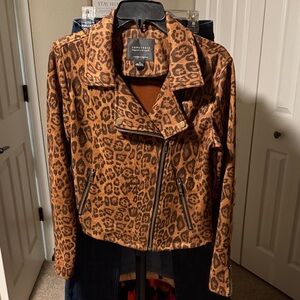 Sanctuary Women's Animal Print Suede Jacket